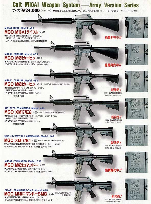 Dug up an MGC, M16A1 product family flier. 